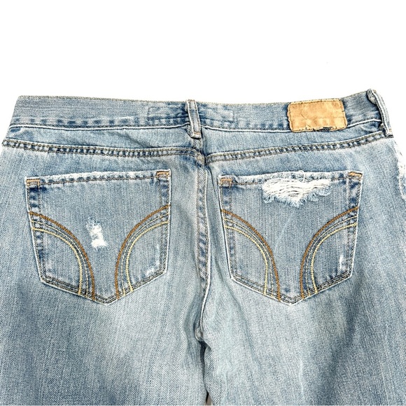 Hollister Light Wash Distressed Ripped Flare Jeans - Picture 8 of 8